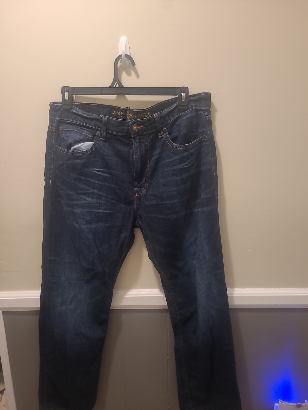 American Eagle Men's Jeans Size 36x30 Relaxed Straight Leg Denim Blue Jeans